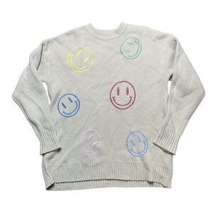 EARTHBOUND Smiley Face Sweater Cream Size Small
